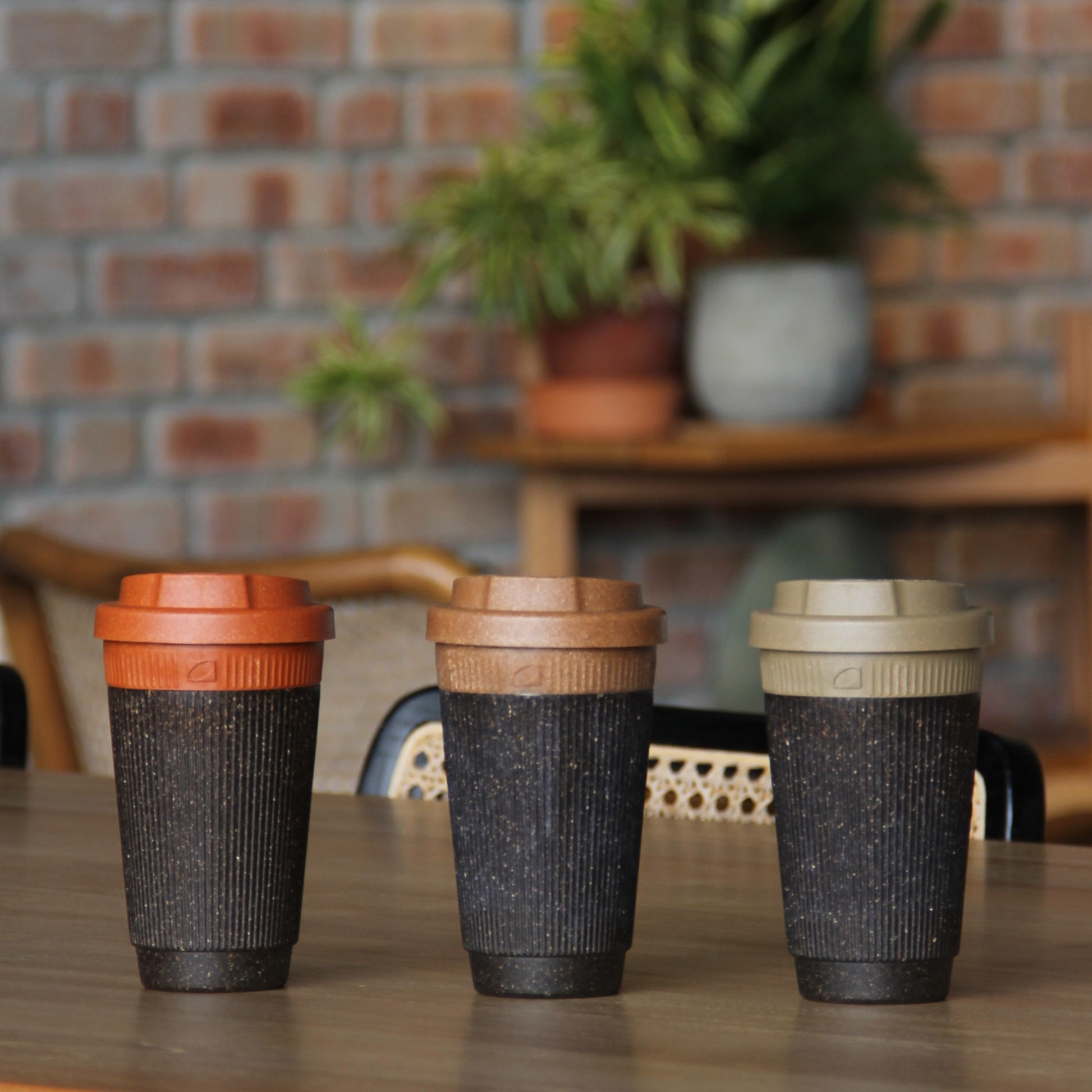 Kaffeform Refined Brown Orange Beige 12oz Reusable Coffee Cup