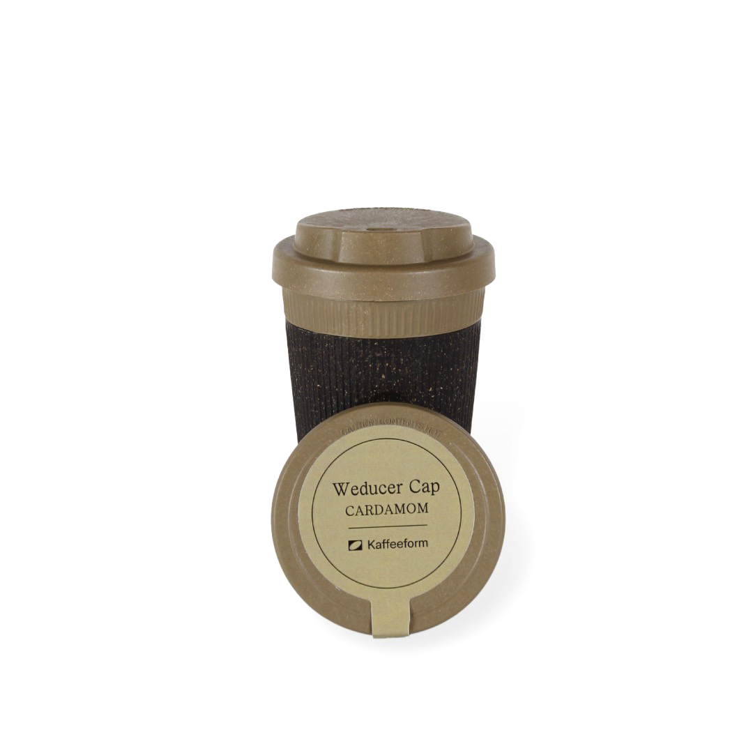 Kaffeform Refined Beige Brown Coffee Cup 12oz with Lid
